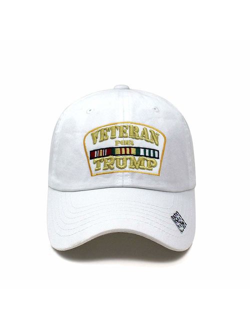 Veterans for Trump Dad Hat Cotton Ball Cap Baseball Cap Hand Wash PC101