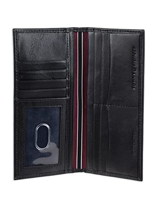 tommy hilfiger men's polished lamb pocket secretary wallet