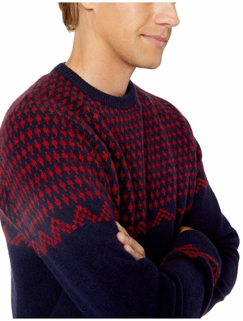 Amazon Brand - Goodthreads Men's Lambswool Fairisle Crewneck Sweater