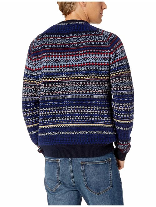 Amazon Brand - Goodthreads Men's Lambswool Fairisle Crewneck Sweater