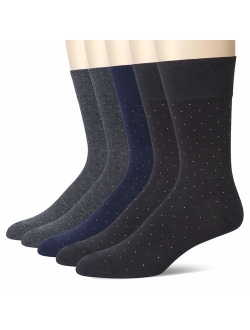 u&i Men's Dress Socks in Supima Cotton 5 Pack Crew Socks for Shoes size 7-12