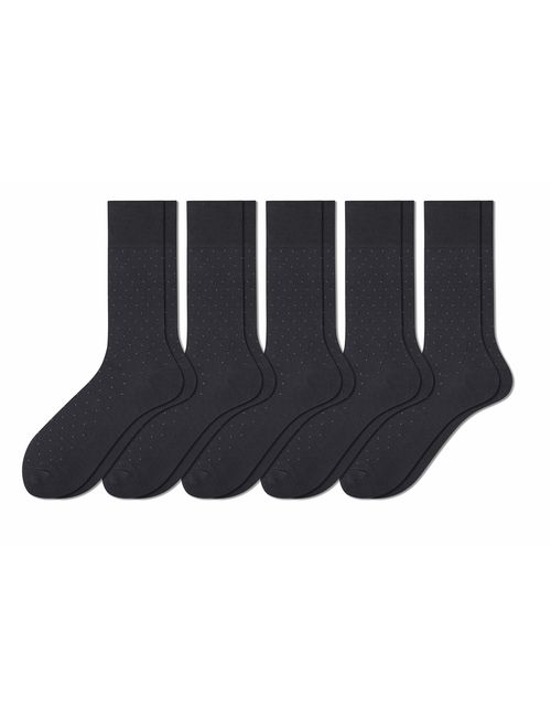 u&i Men's Dress Socks in Supima Cotton 5 Pack Crew Socks for Shoes size 7-12