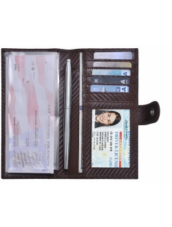 Checkbook Covers for Men and Women - Leather RFID Blocking Standard Check Holder