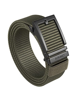 Men's Nylon Webbing Ratchet Belt with Automatic Slide Buckle