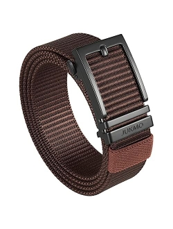 Men's Nylon Webbing Ratchet Belt with Automatic Slide Buckle