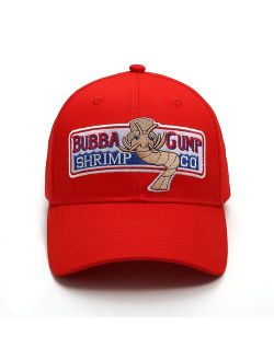 WYKBPX Adjustable Bubba Gump Baseball Cap Shrimp Co. Embroidered Bend Brimmed Hat (Red)