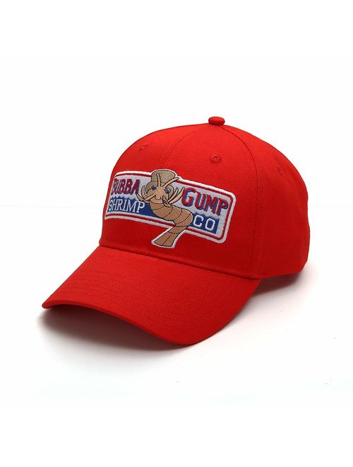 WYKBPX Adjustable Bubba Gump Baseball Cap Shrimp Co. Embroidered Bend Brimmed Hat (Red)