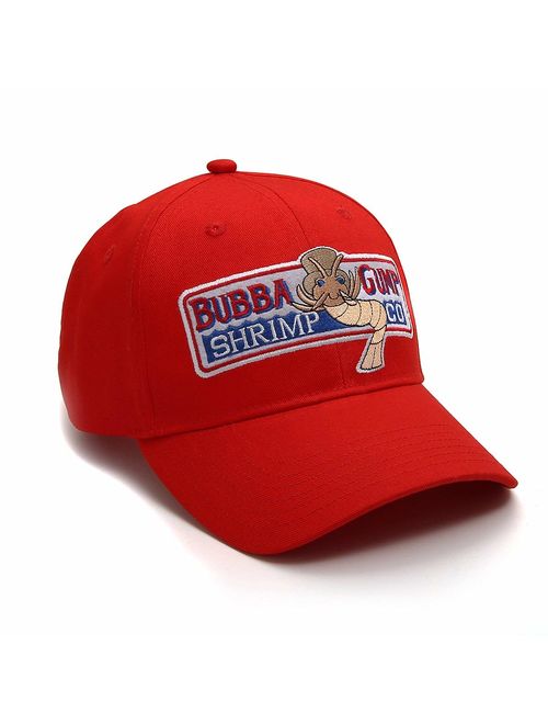 WYKBPX Adjustable Bubba Gump Baseball Cap Shrimp Co. Embroidered Bend Brimmed Hat (Red)