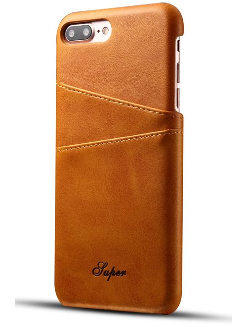 iPhone 8 Plus Wallet Phone Case, iPhone 7 Plus Case, XRPow Slim PU Leather Back Protective Case Cover With Credit Card Holder