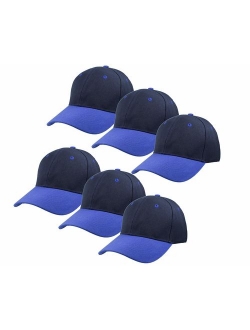 Gelante Plain Blank Baseball Caps Adjustable Back Strap Wholesale Lot 6 Pack