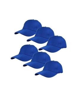 Gelante Plain Blank Baseball Caps Adjustable Back Strap Wholesale Lot 6 Pack