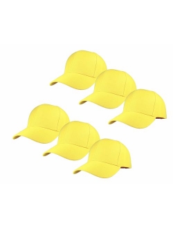 Gelante Plain Blank Baseball Caps Adjustable Back Strap Wholesale Lot 6 Pack