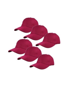 Gelante Plain Blank Baseball Caps Adjustable Back Strap Wholesale Lot 6 Pack