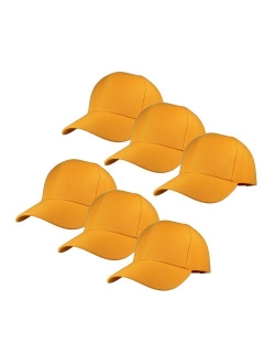 Gelante Plain Blank Baseball Caps Adjustable Back Strap Wholesale Lot 6 Pack