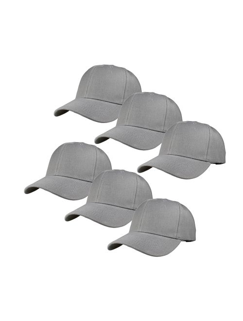 Gelante Plain Blank Baseball Caps Adjustable Back Strap Wholesale Lot 6 Pack