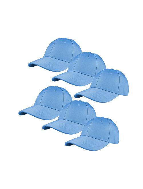 Gelante Plain Blank Baseball Caps Adjustable Back Strap Wholesale Lot 6 Pack