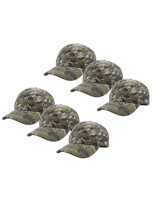 Gelante Plain Blank Baseball Caps Adjustable Back Strap Wholesale Lot 6 Pack