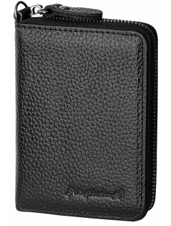 Admetus Men's Genuine Cow Leather Zip-around Bifold Wallet Multi Card Holder Purse