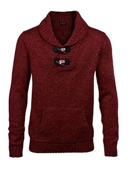 Men's Knitted Slim Fit Shawl Collar Sweater Long Sleeve Pullover