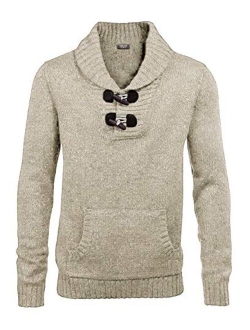 Men's Knitted Slim Fit Shawl Collar Sweater Long Sleeve Pullover