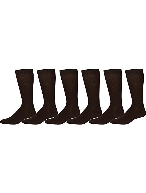 Sakkas Men's Cotton Blend Ribbed Dress Socks Value 6-Pack