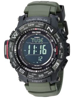 Men's Pro Trek Stainless Steel Quartz Watch with Resin Strap, Black, 20.2 (Model: PRW-3510Y-8CR)
