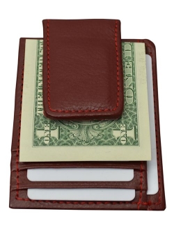 Genuine Leather Money Clip front pocket wallet with magnet clip and card ID Case