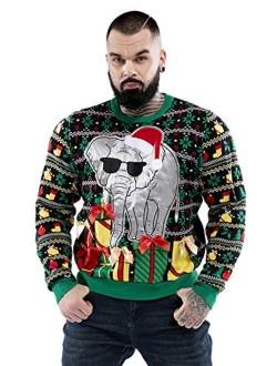 Unisex Men's Ugly Christmas Sweater Cute Reindeer Knitted Classic Funny Santa Fair Isle Novelty Pullover for Men