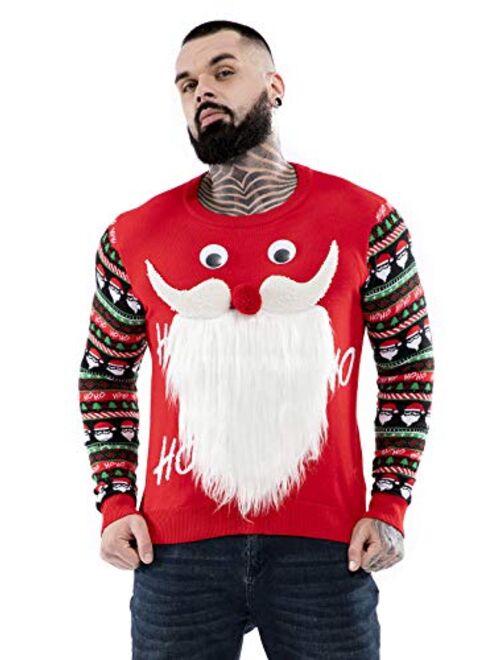 Unisex Men's Ugly Christmas Sweater Cute Reindeer Knitted Classic Funny Santa Fair Isle Novelty Pullover for Men