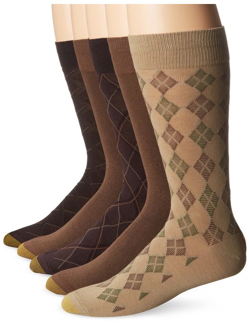 Gold Toe Men's 5 Pack Diagonal Plaid Fashion