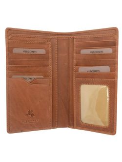 Visconti VCN-20 Secure RFID Blocking Leather Bifold Tall Slim Travel Checkbook Wallet [NEW 2016]