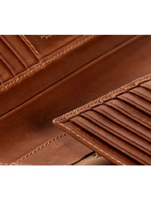 Visconti VCN-20 Secure RFID Blocking Leather Bifold Tall Slim Travel Checkbook Wallet [NEW 2016]