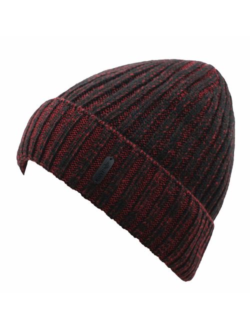 Connectyle Classic Men's Warm Winter Hats Thick Knit Cuff Beanie Cap with Lining