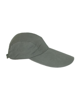 CTM Cotton Long 5 Inch Bill Visor Baseball Cap