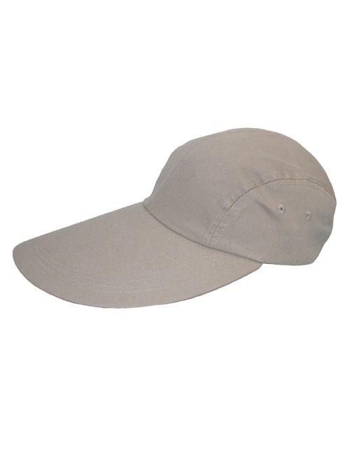 CTM Cotton Long 5 Inch Bill Visor Baseball Cap