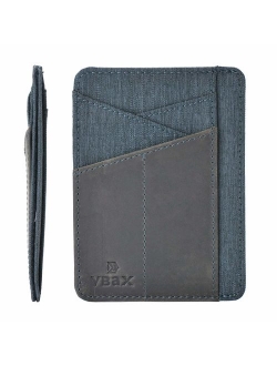 Mens Slim Wallet RFID Leather Minimalist Front Pocket Credit Card Holders