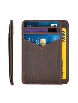 Mens Slim Wallet RFID Leather Minimalist Front Pocket Credit Card Holders