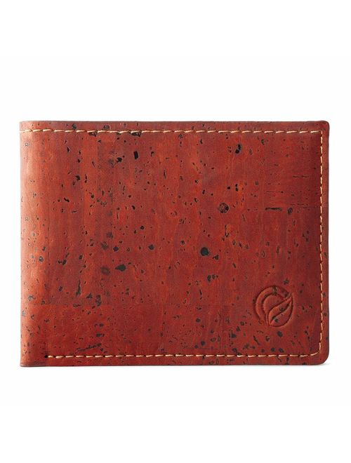 Corkor Cork Wallet for Men, Vegan Cruelty Free Non Leather, Bi-fold for Cards Cash