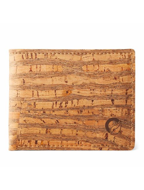 Corkor Cork Wallet for Men, Vegan Cruelty Free Non Leather, Bi-fold for Cards Cash