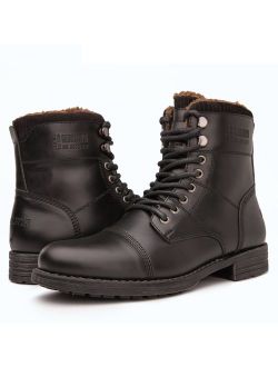 Mens Fashion Lace Up Cap Toe Winter Ankle Combat Boots