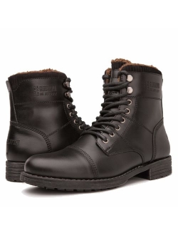 Mens Fashion Lace Up Cap Toe Winter Ankle Combat Boots