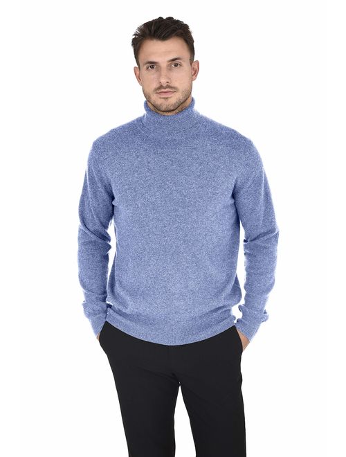 Cashmeren Men's Essential Knit Turtleneck Sweater Cashmere Wool Long Sleeve Roll Neck Pullover