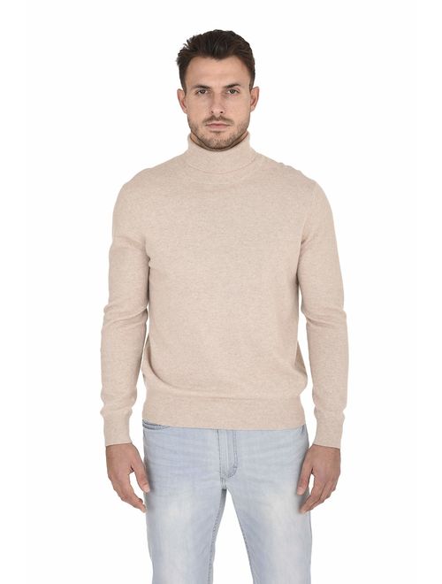 Cashmeren Men's Essential Knit Turtleneck Sweater Cashmere Wool Long Sleeve Roll Neck Pullover