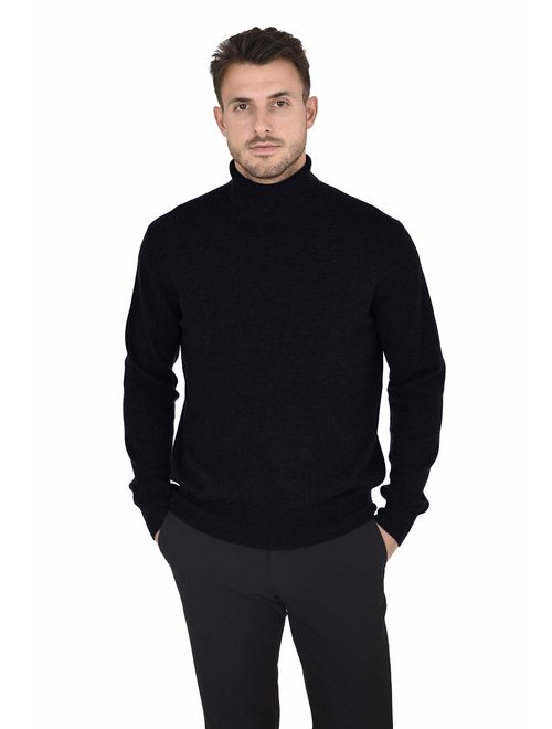 Cashmeren Men's Essential Knit Turtleneck Sweater Cashmere Wool Long Sleeve Roll Neck Pullover