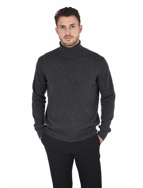 Cashmeren Men's Essential Knit Turtleneck Sweater Cashmere Wool Long Sleeve Roll Neck Pullover