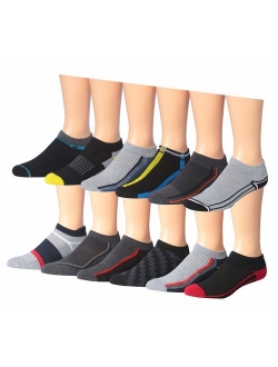 James Fiallo Men's 12 Pairs Low Cut Athletic Sport Peformance Socks