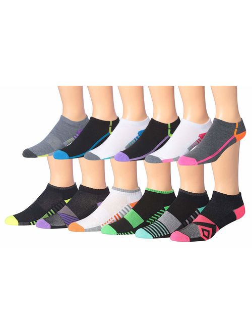 James Fiallo Men's 12 Pairs Low Cut Athletic Sport Peformance Socks