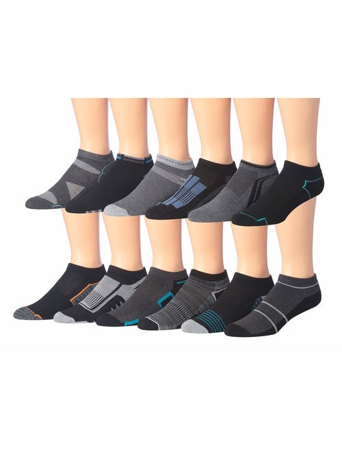 James Fiallo Men's 12 Pairs Low Cut Athletic Sport Peformance Socks