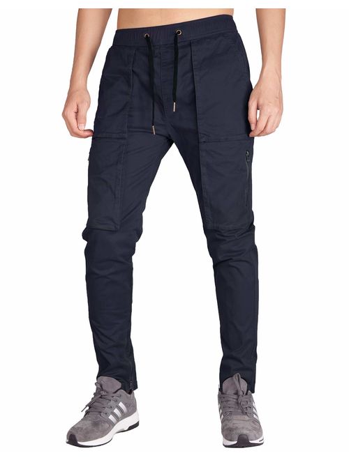 ITALY MORN Men's Tapered Cargo Pants Casual Military Work