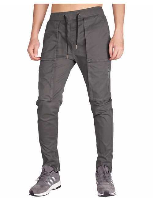 ITALY MORN Men's Tapered Cargo Pants Casual Military Work